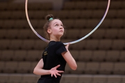 Miroslava Monina during an exercise with a hoop