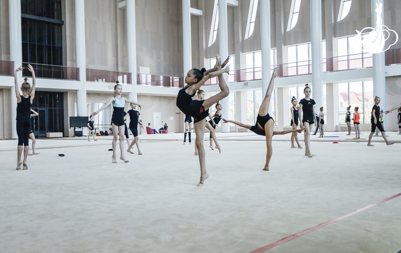 Young athletes during a training session