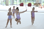 Young gymnasts before the start of the mAlinka tournament