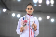 Anna Vakulenko after the award ceremony of the team competition