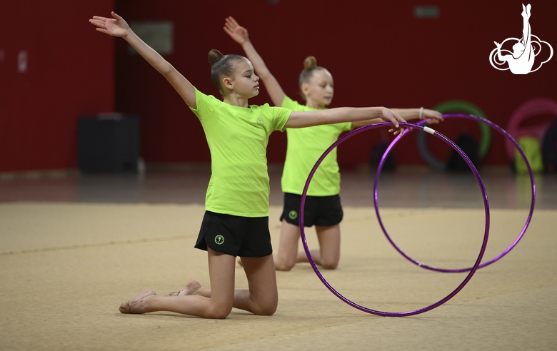 Gymnasts from Belgorod training camp at the Martial Arts Academy