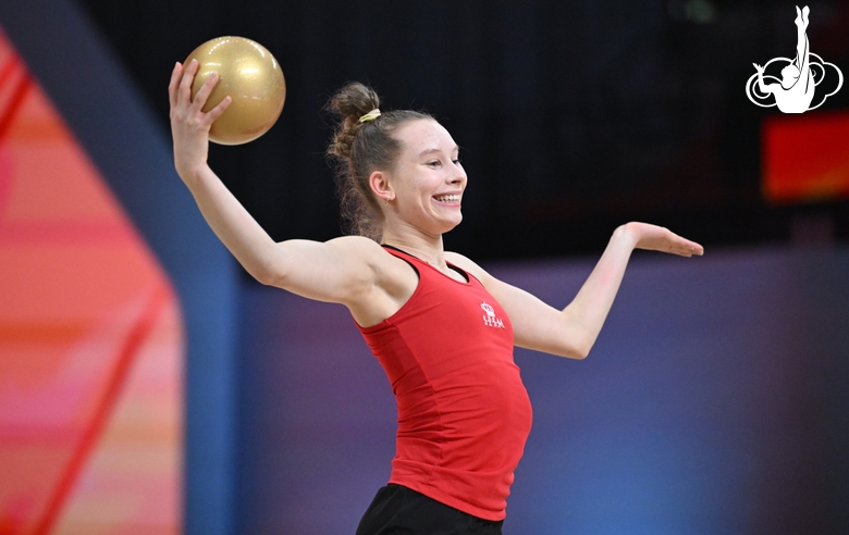 A gymnast during floor testing