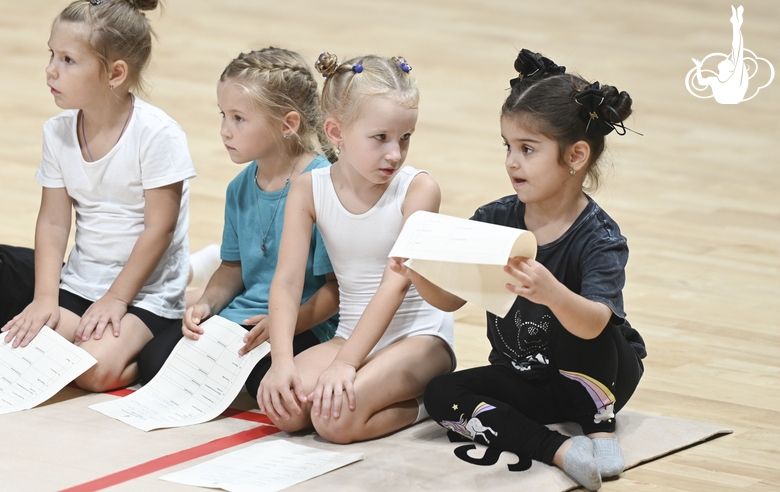 Young gymnasts during Academy selection