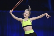 Alena Kochemazova during an exercise with a jump rope at floor testing