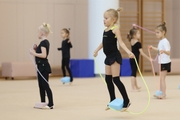 Young gymnasts during the workout