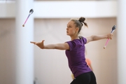 Arina Gvozdetskaya during training at the Academy