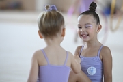 Young gymnasts before the start of the mAlinka tournament