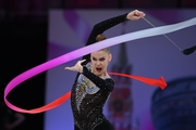 Daria Grokhotova during a ribbon exercise
