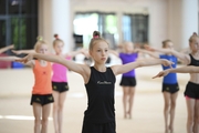 Gymnasts during training at the Academy