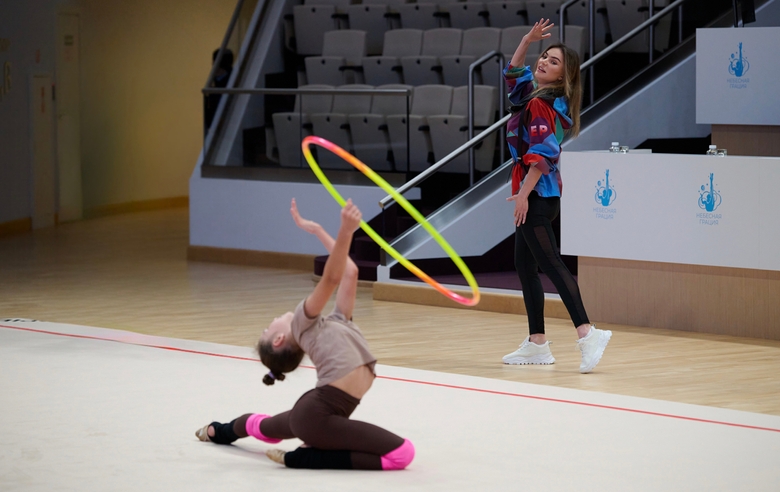 September 29, 2026. Olympic champion Alina Kabaeva and Ksenia Savinova during a training session at the Academy