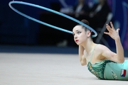 Nikola Novakova during an exercise with hoop
