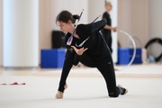 A gymnast during practice at the training camp in the Academy
