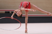 Valeria Medvedeva during exercise with a hoop