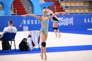 Kristina Voitenko warming up before the performance