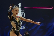 Ksenia Savinova  during an exercise with a jump rope