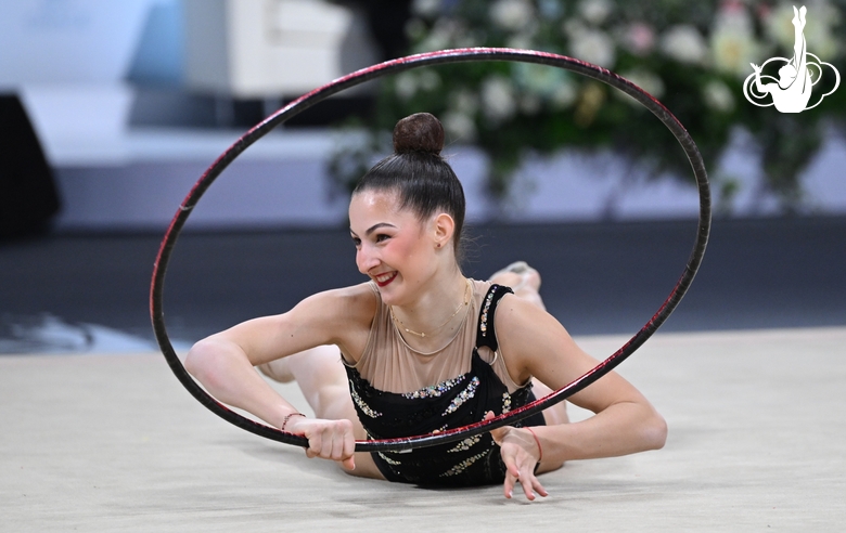 Andrea Nikolova during the hoop exercise