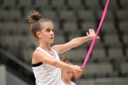 A gymnast during the training session