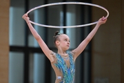 Miroslava Monina during the hoop exercise at a control training session