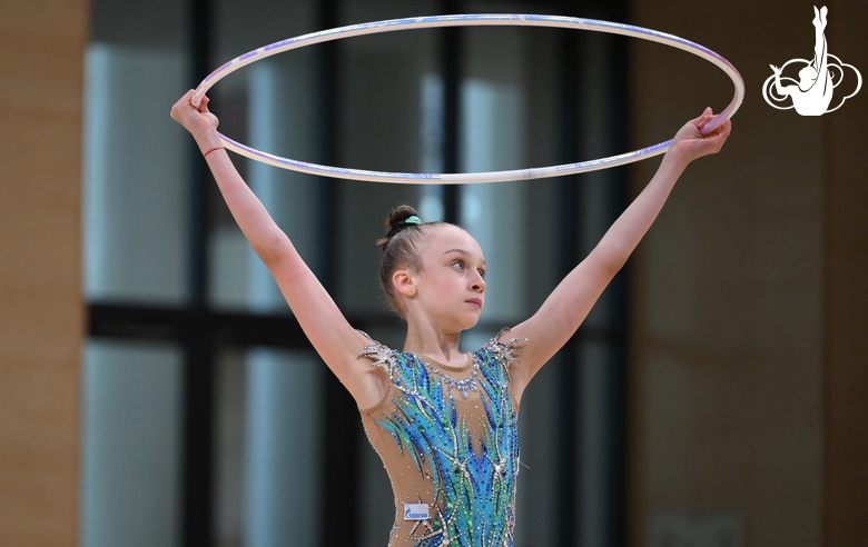 Miroslava Monina during the hoop exercise at a control training session