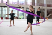 Young gymnasts during a training session