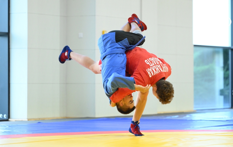 Participants of the training camp during training at the Martial Arts Academy
