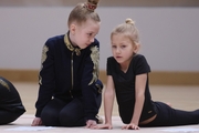 Young gymnasts during the selection process