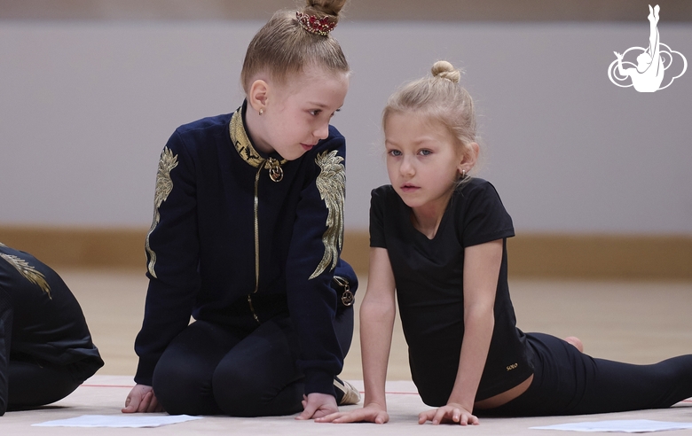 Young gymnasts during the selection process