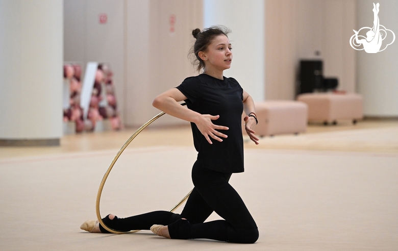 Арина Ковшова во время тренировки