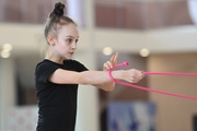 Miroslava Monina during an exercise with jump rope