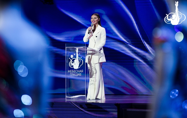 Olympic champion Alina Kabaeva at the Sky Grace international rhythmic gymnastics tournament