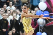 Karolina Tarasova during an exercise with a hoop