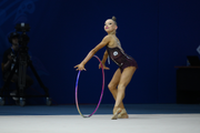 Eva Kononova during an exercise with hoop