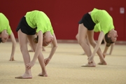 Gymnasts from Belgorod during training