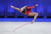 Lala Kramarenko during an exercise with a jump rope