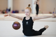 Olga Chernykh during an exercise with a ball