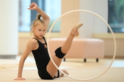 Kristina Voitenko during an exercise with the hoop