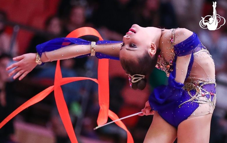 Karolina Tarasova (Russia) during the ribbon exercise