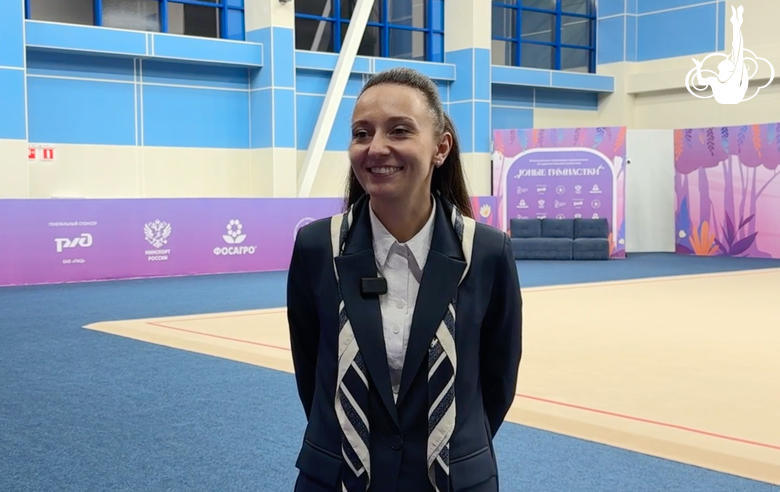 "It's motivation for them." "For them, it's motivation." Head Judge Marina Drozd talks about the All-Russian Young Gymnasts competitions