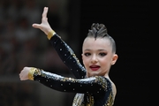 Young gymnast during a performance at the Formula of Victory competition