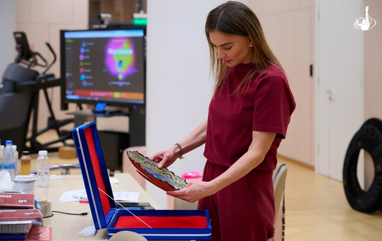 Olympic champion Alina Kabaeva during a training session at the Academy
