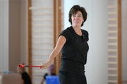 Choreographer Irina Zenovka during the training session in the Academy