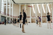 Athletes during a subject training session with a hoop