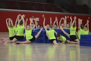 Gymnasts from Belgorod training camp at the Martial Arts Academy