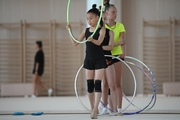 Gymnasts from Belgorod during an exercise with hoops