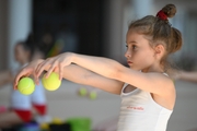 A gymnast during the training session