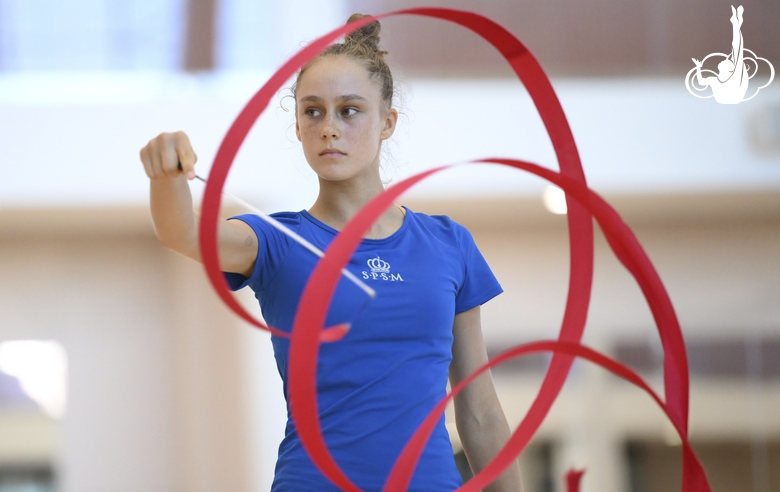 Arina Gvozdetskaya during training at the Academy