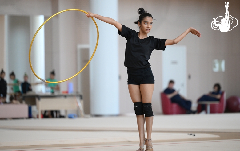 Gymnast Aryaa Nitesh Kadam during training at the Academy
