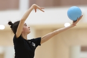 Anna Vakulenko during an exercise with a ball