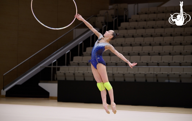 Mariia Borisova during a control training session at the Academy