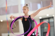 Kristina Voitenko during an exercise with a ribbon